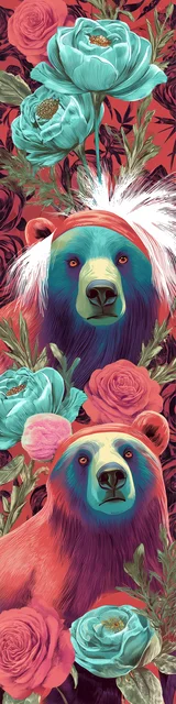 Free bear bookmarks for adults featuring a bear wearing a head band